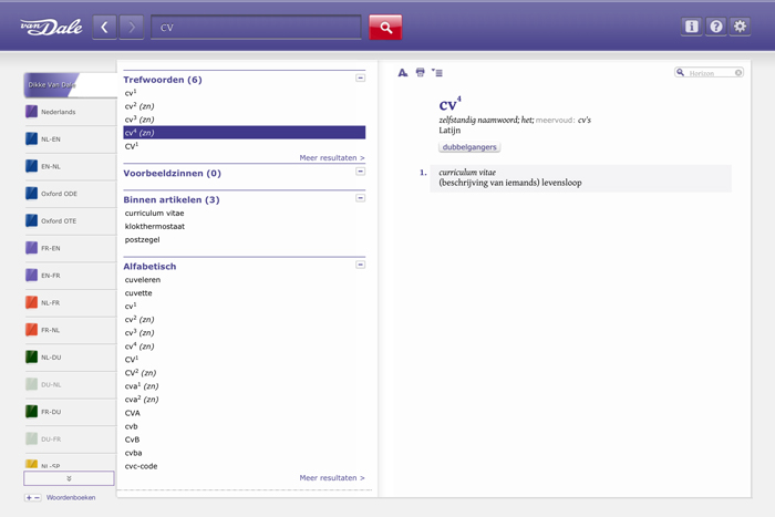 Van Dale Online cv