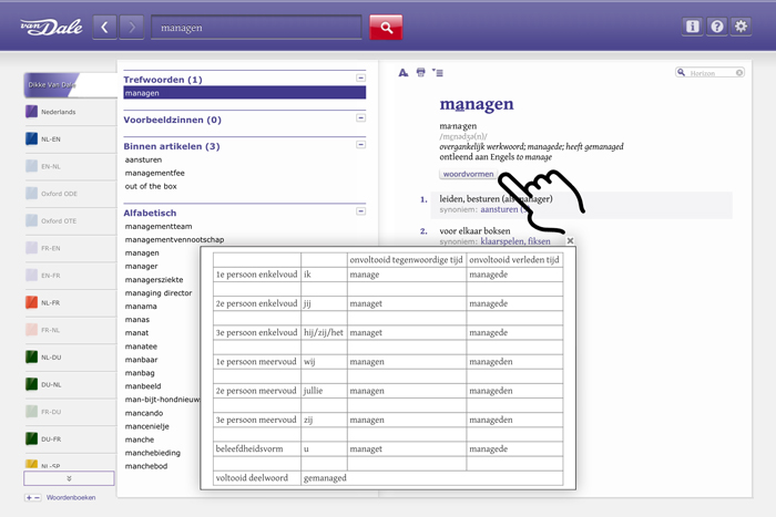 Van Dale Online managen